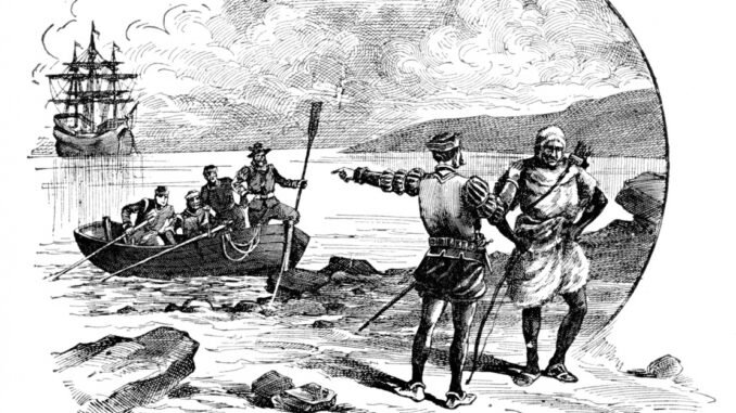 French Explorer Jacques Cartier Tries to Kidnap Huron Leader, Canada, 16th Century North American History Jacques Cartier Voyages