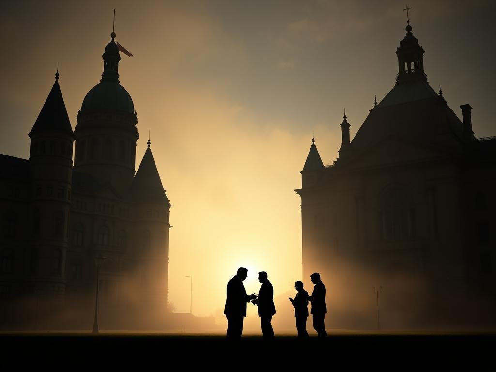 A high-contrast, cinematic portrait of the political dynamics between Ottawa and Queen's Park, captured in a moody, dramatic light. In the foreground, two imposing government buildings stand in stark contrast, their architectural details casting long shadows. In the middle ground, the silhouettes of political figures engage in tense negotiations, their body language reflecting the complex power dynamics at play. The background is shrouded in a hazy, atmospheric fog, suggesting the broader sociopolitical context that shapes this relationship. The scene is rendered with a sense of weight and gravitas, capturing the gravity of the interactions between these centers of political power. A high-contrast, cinematic portrait of the political dynamics between Ottawa and Queen's Park, captured in a moody, dramatic light. In the foreground, two imposing government buildings stand in stark contrast, their architectural details casting long shadows. In the middle ground, the silhouettes of political figures engage in tense negotiations, their body language reflecting the complex power dynamics at play. The background is shrouded in a hazy, atmospheric fog, suggesting the broader sociopolitical context that shapes this relationship. The scene is rendered with a sense of weight and gravitas, capturing the gravity of the interactions between these centers of political power.