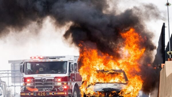 Vehicle set ablaze